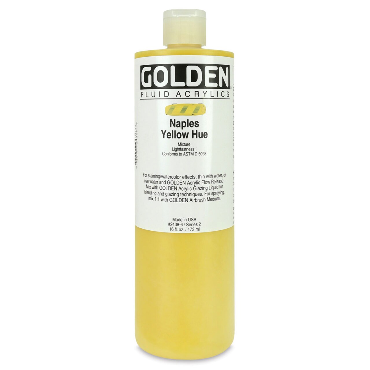 Golden Fluid Acrylics - Naples Yellow Historical Hue, 16 oz bottle